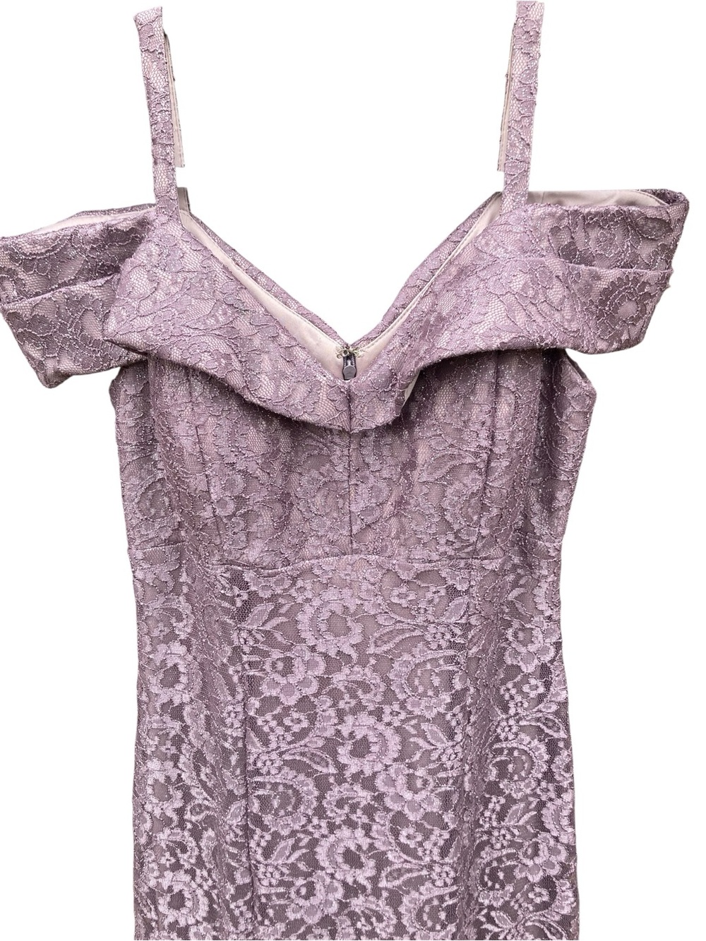 R&M Richards Lavender Lace Evening Gown Size 6 | Elegant Wedding Guest & Formal - Picture 5 of 11